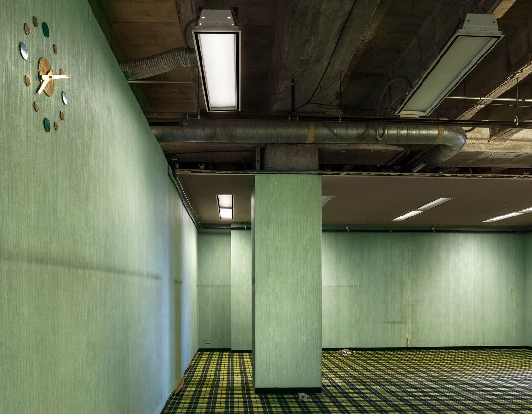 The design from 1972, when the building opened, remained in tact with original carpeting, wallpaper, and appliances.