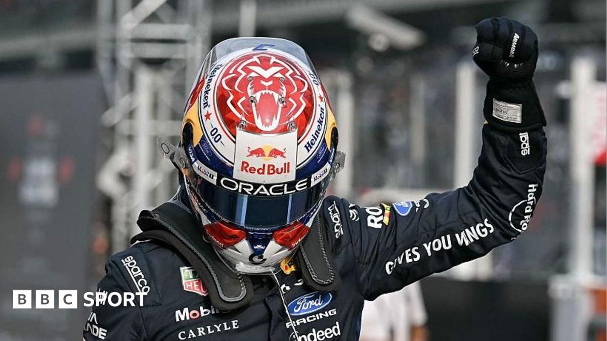 Max Verstappen celebrates pole at Sepang