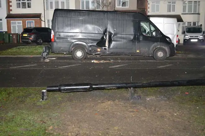 Damage caused to nearby vehicle