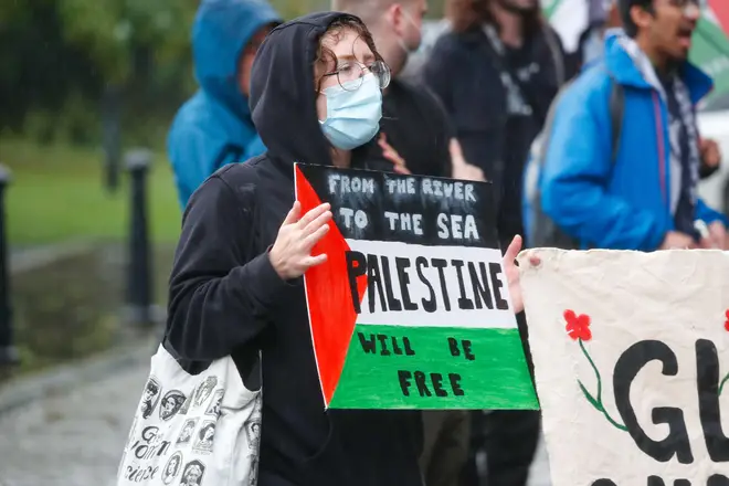 Pro-Palestinian protesters gathered at Glasgow University to protest the former UK Prime Minister Gordon Brown giving a talk at the university on the 2nd of Septembe