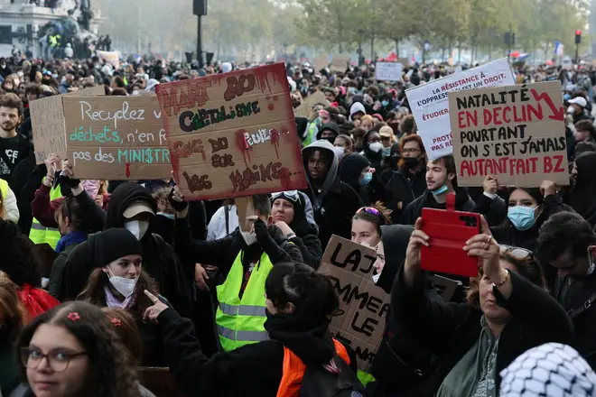 Protesters gather in Paris