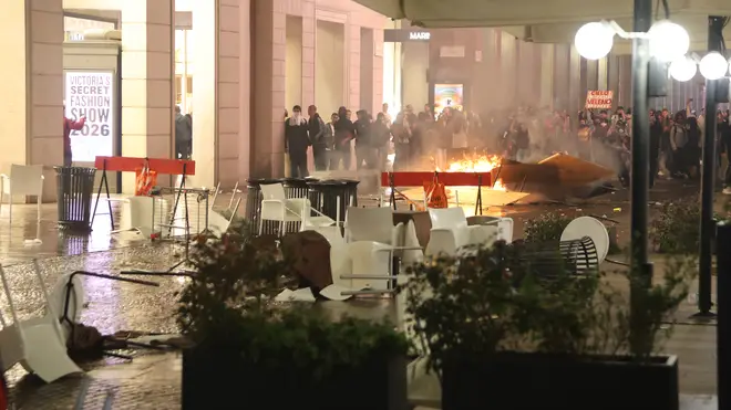 Police clash with youth demonstrators in central Milan as cost-of-living protest escalates