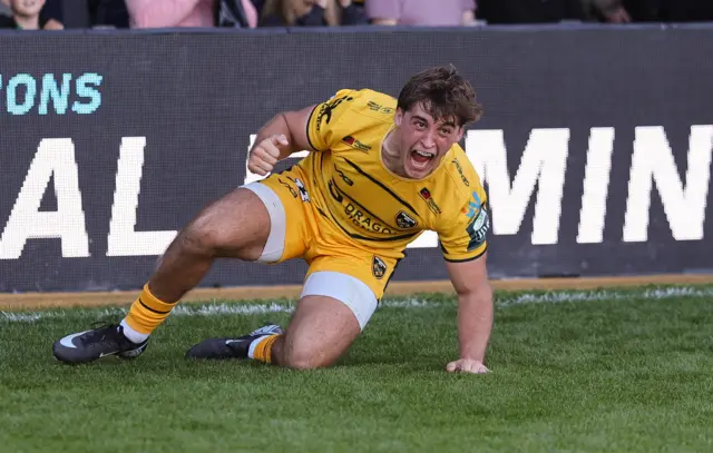 Huw Anderson celebrates