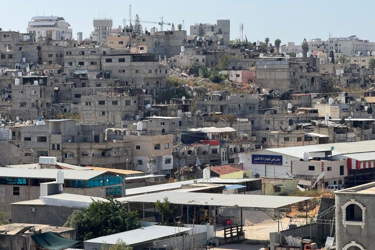 A photo of Tulkarm Camp taken from Fuad Abu Salam’s apartment which overlooks the camp; from there, he looks out at his destroyed home every day Photo by Raghad Salameh-1791892530