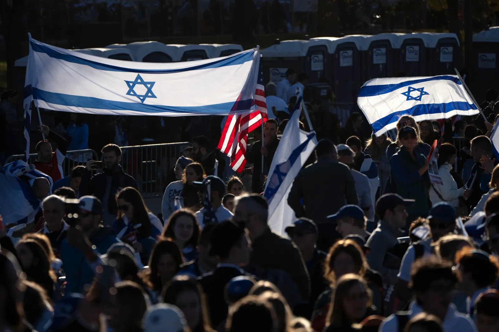 Unrelated file photo of supporters holding Israeli and American flags as they gather on the National Mall at the March for Israel on Tuesday, Nov. 14, 2023, in Washington.