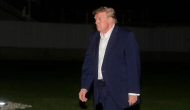 President Donald Trump arrives on Marine One on the South Lawn of the White House, Friday, Oct. 2, 2026, in Washington. (AP Photo/Rod Lamkey, Jr.)