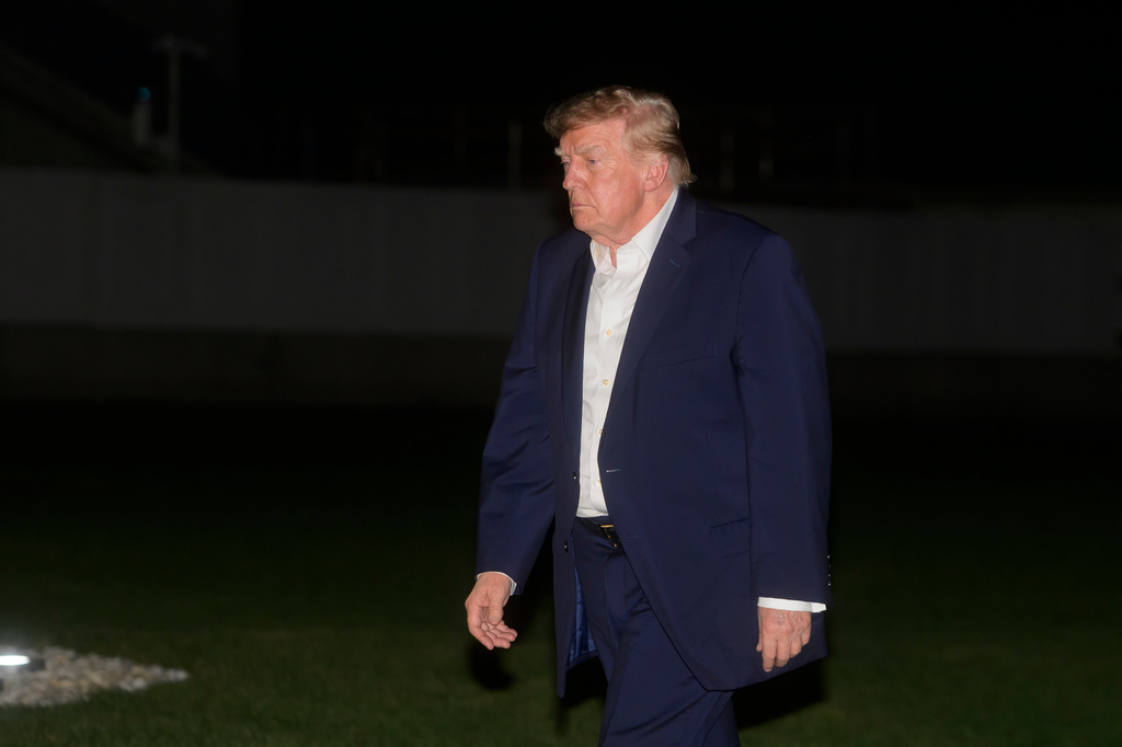 President Donald Trump arrives on Marine One on the South Lawn of the White House, Friday, Oct. 2, 2026, in Washington. (AP Photo/Rod Lamkey, Jr.)