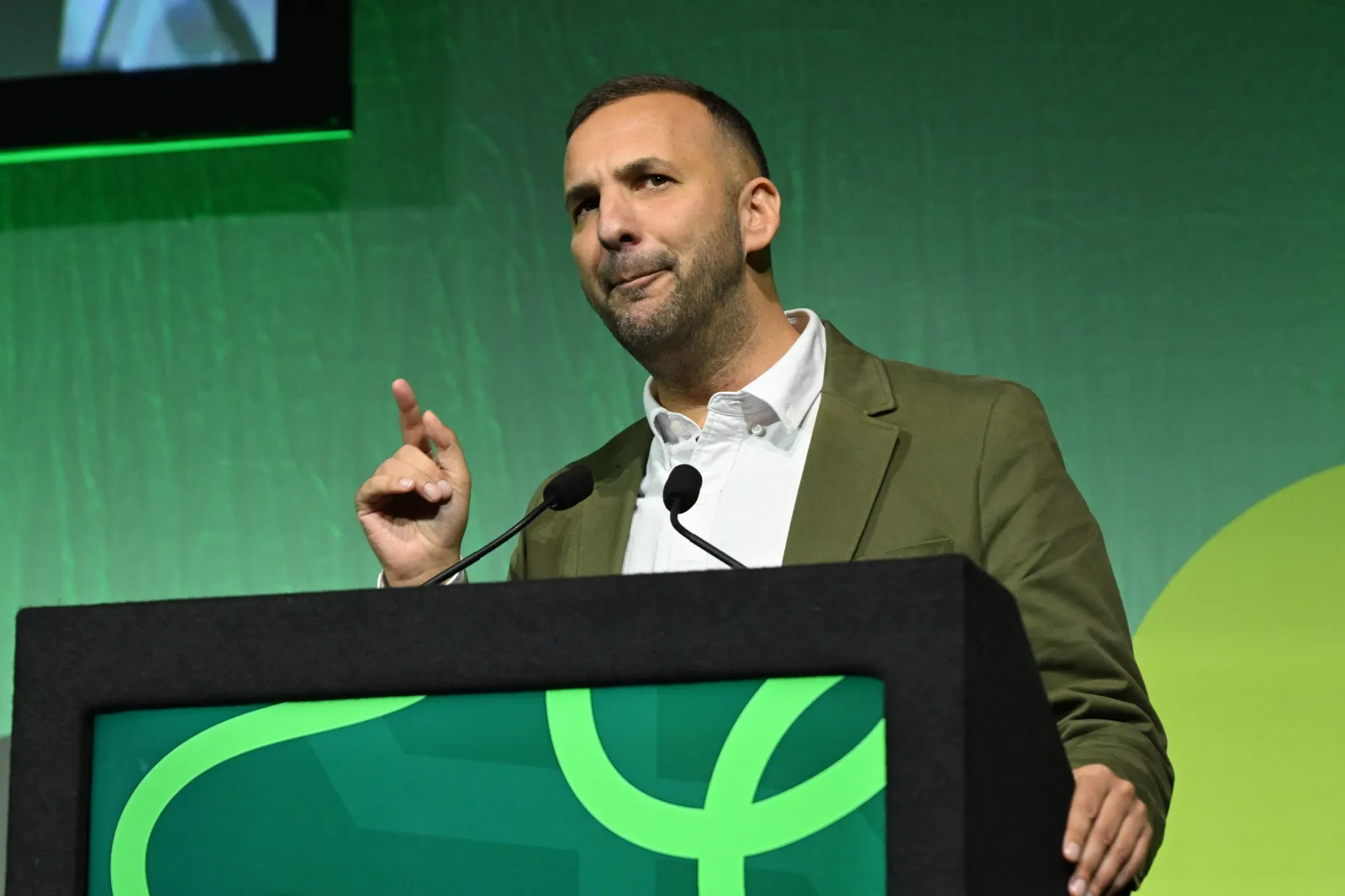 Green Party leader Zack Polanski delivers his speech during the Green Party autumn conference, at the Brighton Centre in East Sussex. Picture date: Friday October 2, 2026.