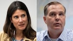 U.S. Rep. Marie Gluesenkamp Perez, left, and Washington state Sen. Minority Leader John Braun, will face off in November.