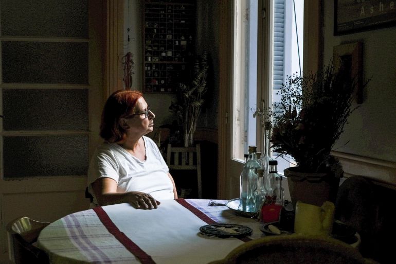 Tonia Katerini in her flat in Exharchia in Athens