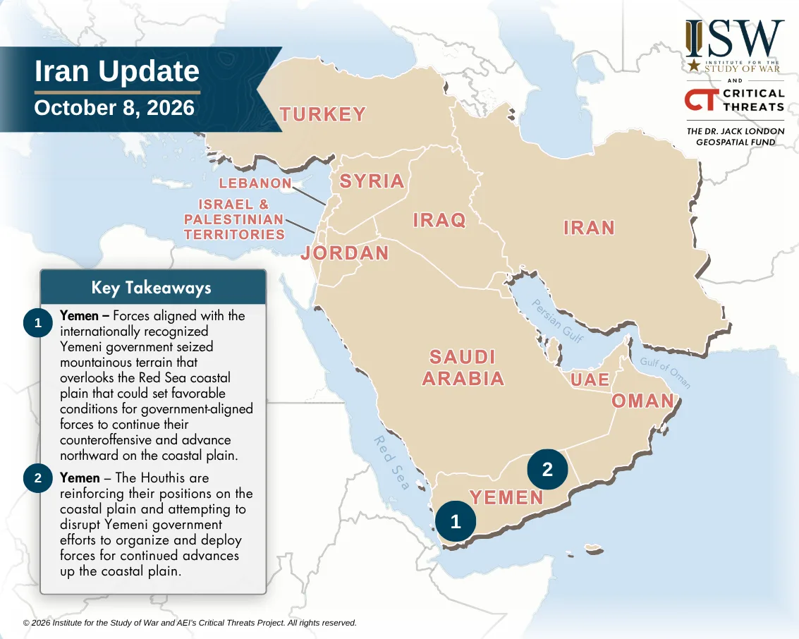 Daily Iran Update Horizontal Graphic, October 8, 2026 Daily Iran Update Horizontal Graphic, October 8, 2026