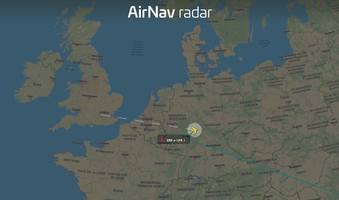Emirates A380 flight EK31 to London is declaring an emergency and diverting