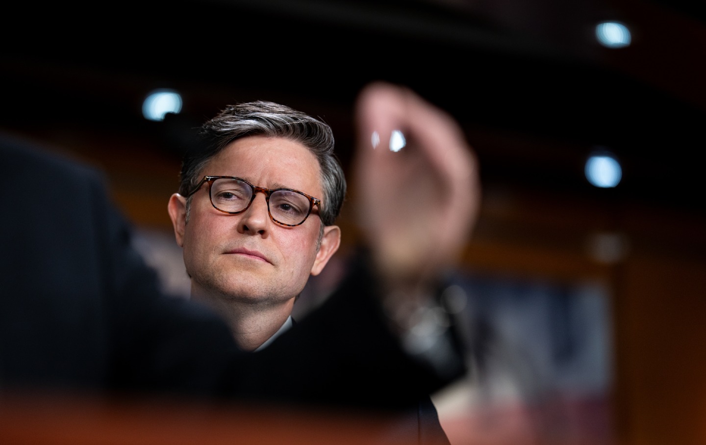 Mike Johnson, a Republican from Louisiana, during a news conference at the US Capitol in Washington, DC, US, on Wednesday, May 20, 2026.