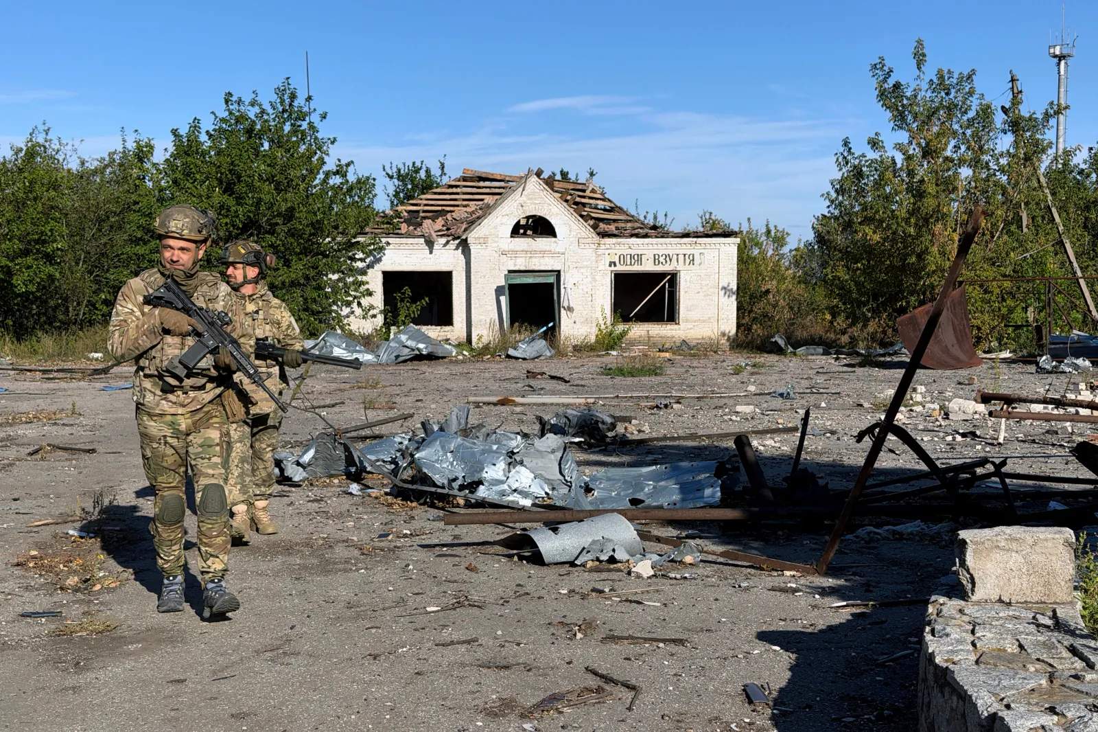 Ukraine's 141st Separate Mechanized Brigade patrols in Malomykhaylivka village in Dnipropetrovsk region on October 2, 2026, amid the Russian invasion of Ukraine.
