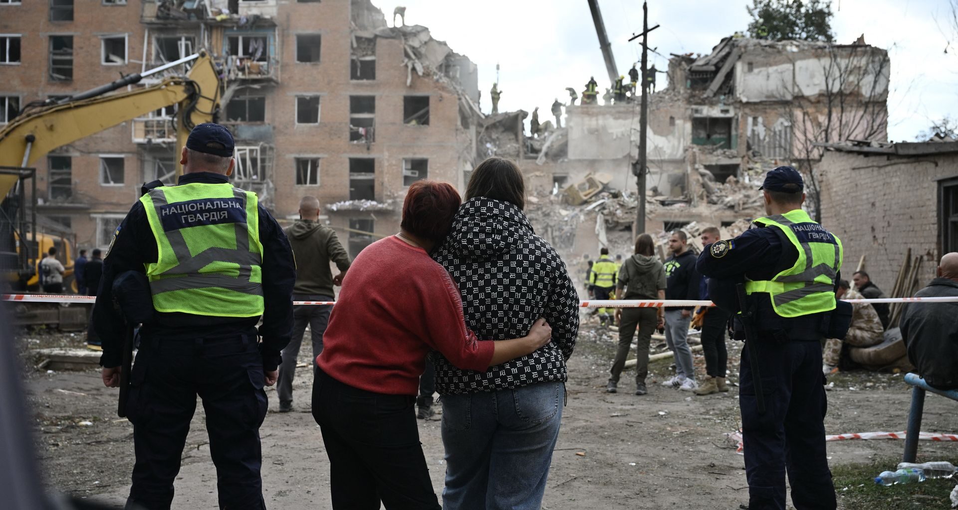 Amid the rubble of a Ukrainian apartment building, locals have one wish for Putin’s birthday