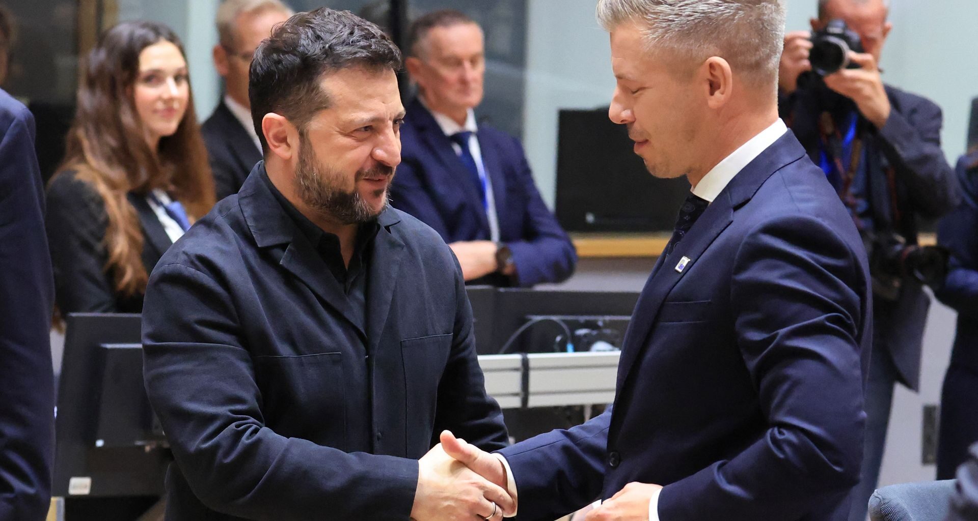 Zelensky, Hungary's Magyar hold first 'one-on-one' talks at EU summit