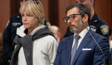 Selma Blair is pictured during her arraignment in Queens Criminal Court on Monday, October 12, 2026, in New York City after a mid-flight altercation on a plane that landed at JFK Airport the previous day.