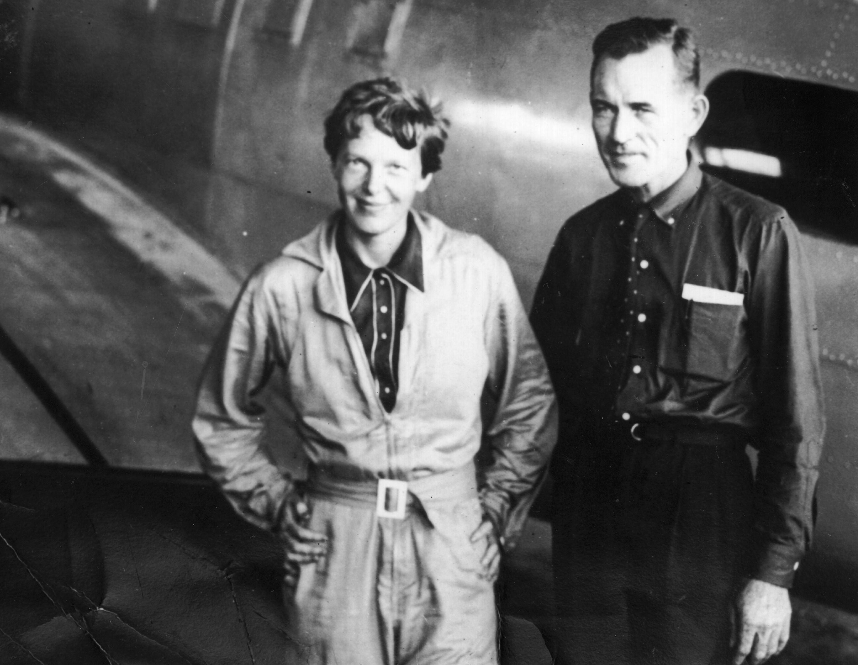 American aviatrix Amelia Earhart and navigator Fred Noonan were hoping to fly around the world before their aircraft went missing