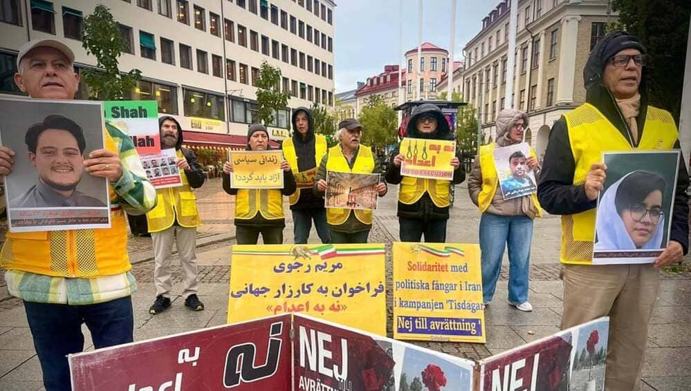 On October 13, 2026, NCRI supporters in Gothenburg, Sweden, held a rally in solidarity with the 142nd consecutive week of the “No to Execution Tuesdays” campaign