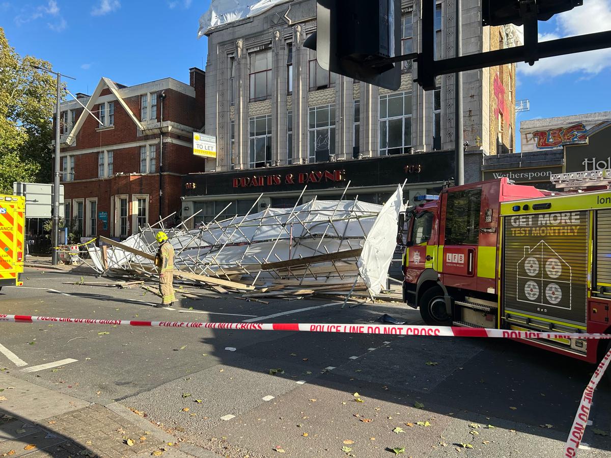 Injured people 'trapped under scaffolding' after collapse on busy London road - London Evening Standard