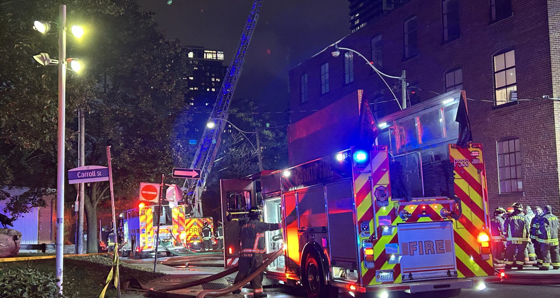 Fire in abandoned building shuts down parts of DVP, Gardiner