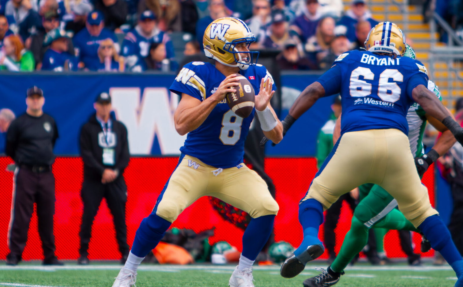 Winnipeg Blue Bombers swap three starters for critical game against Stampeders