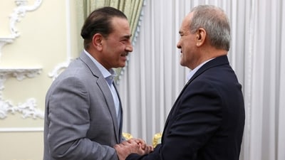 Munir, who was accompanied by Pakistan's interior minister Mohsin Naqvi, met Iranian President Masoud Pezeshkian (AFP)