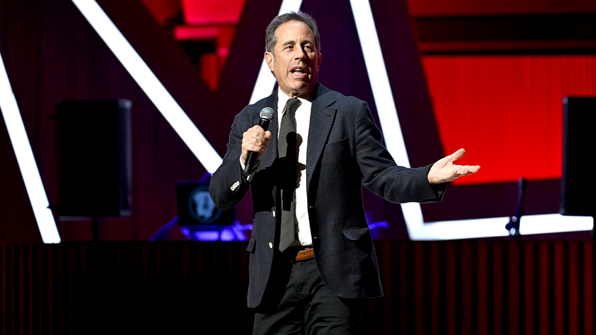 Jerry Seinfeld performs during Stand Up for Heroes benefit in New York.