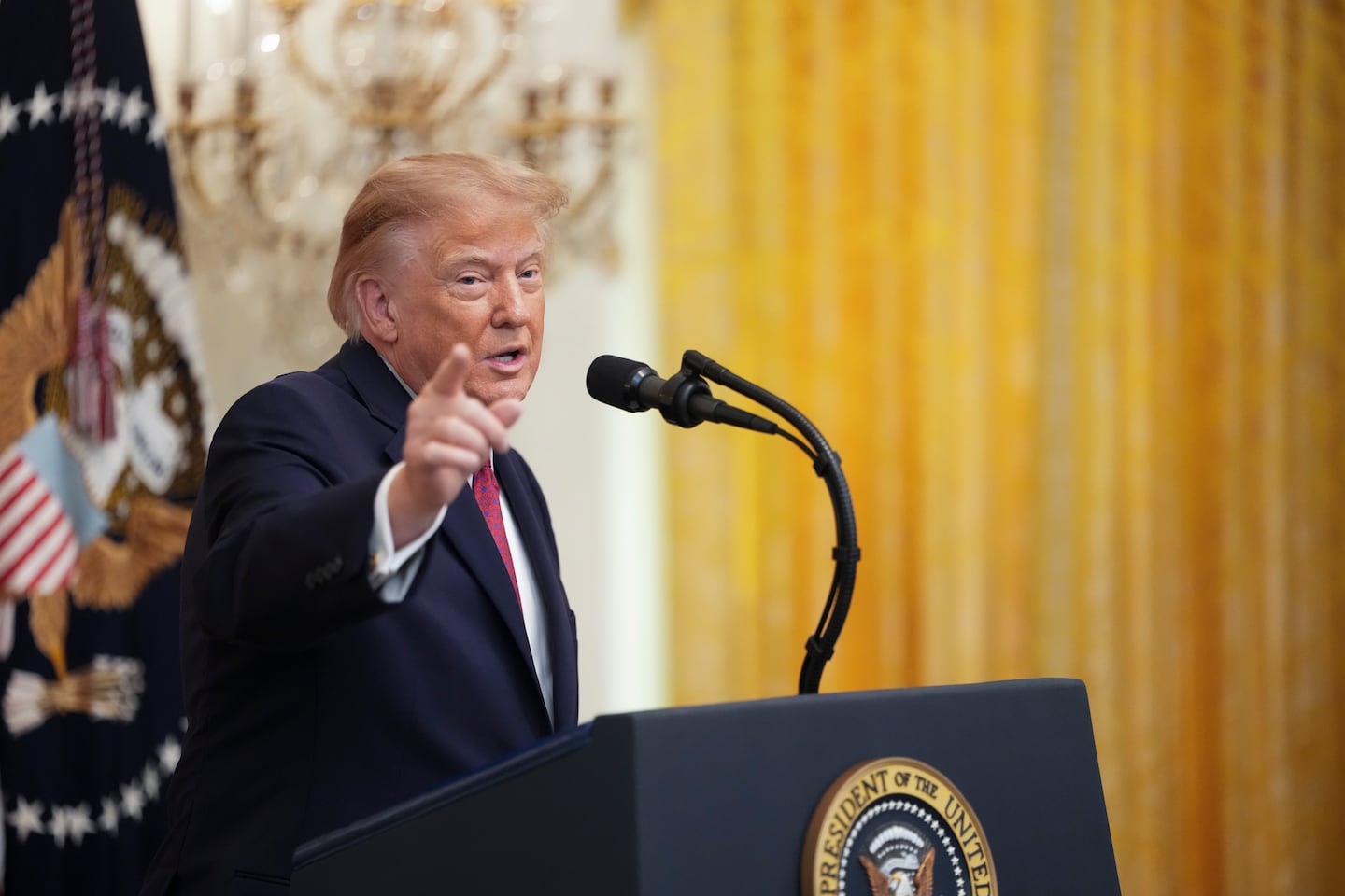 President Trump spoke during a Hispanic Heritage Month Celebration in the East Room of the White House Wednesday.