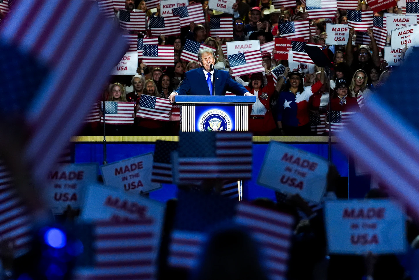 President Donald Trump seeks to break through with economically weary voters