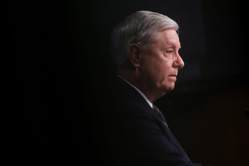 Senator Lindsey Graham attends a news conference in Washington, D.C. on January 7, 2021.