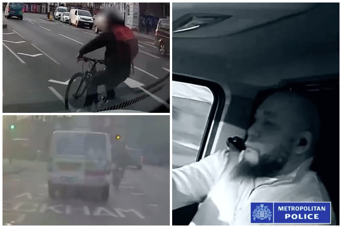 Shocking moment road rage van driver deliberately mows down cyclist - London Evening Standard