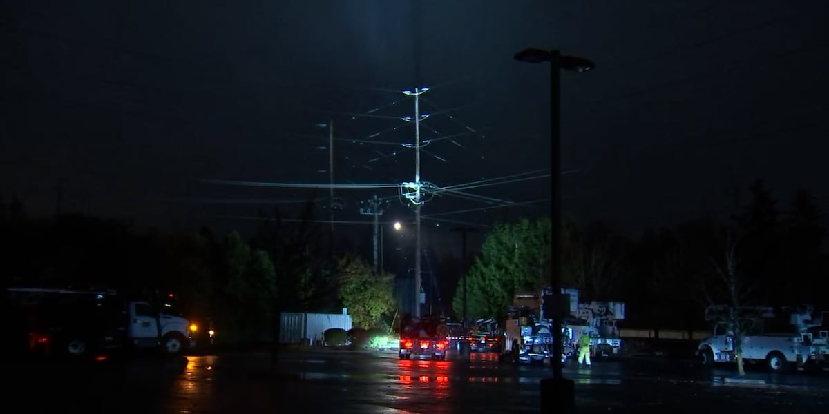 Hwy 26 closed in both directions near Cedar Hills after power pole fire