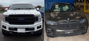 Peel Regional Police released these images of stolen vehicles that were recovered by investigators during a fraud probe.