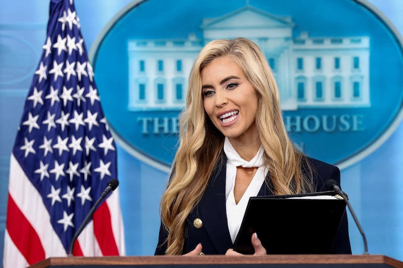 New White House Press Secretary Katie Zacharia holds her first press briefing at the White House in Washington, DC, US, October 13, 2026.