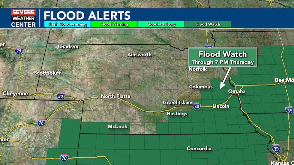 Flood Watches remain in place through 7 pm Thursday evening for parts of southern and...