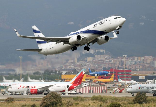 An El Al Boeing 737-958(ER) takes off from Barcelona-El Prat Airport, in Barcelona, Spain, on April 29, 2026. (Photo by Joan Valls/Urbanandsport/NurPhoto via Getty Images)