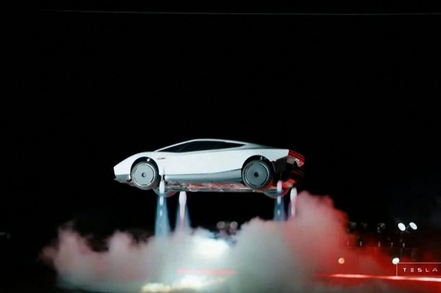 A grab taken on October 16, 2026 from a live feed released by Tesla shows the company unveiling on October 15 its next-generation Roadster electric car in McGregor, Texas, United States. (Photo by Tesla / AFP via Getty Images) / RESTRICTED TO EDITORIAL USE - MANDATORY CREDIT 