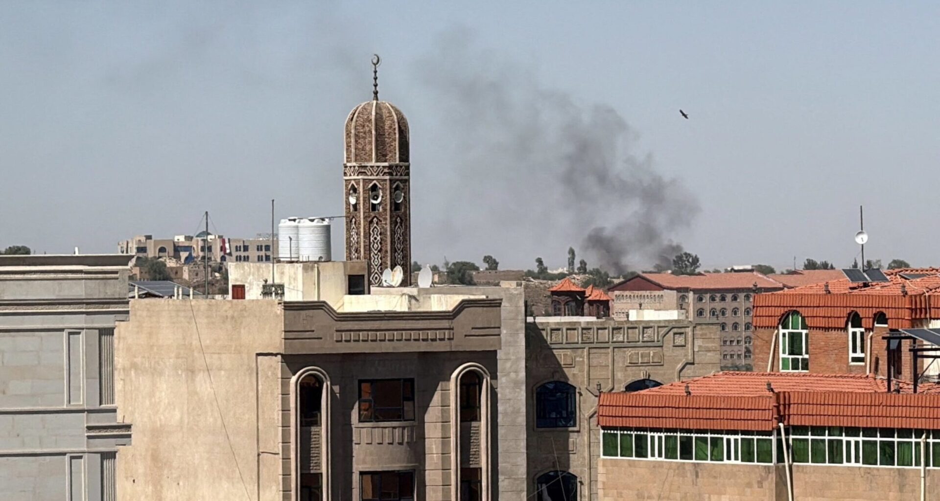 Smoke rises from the site of an airstrike in Sanaa, Yemen on October 4