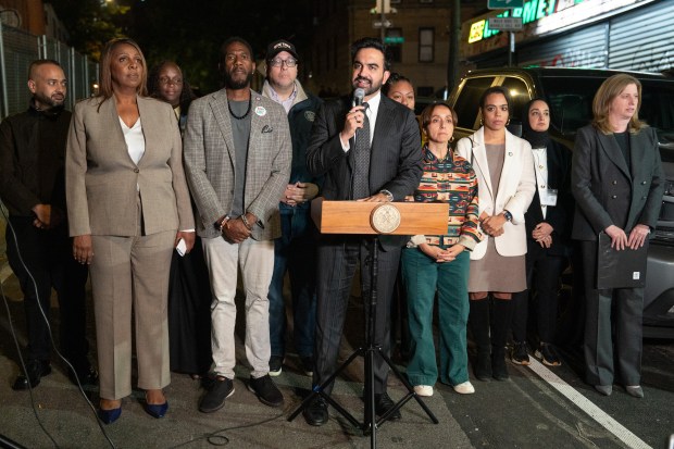 Mayor Zohran Mamdani speaks during a press conference after ICE agents shot and wounded a man on Marble Hill Ave. near W. 225th St. on Thursday, Oct. 8, 2026 in the Bronx. (Barry Williams/ New York Daily News)