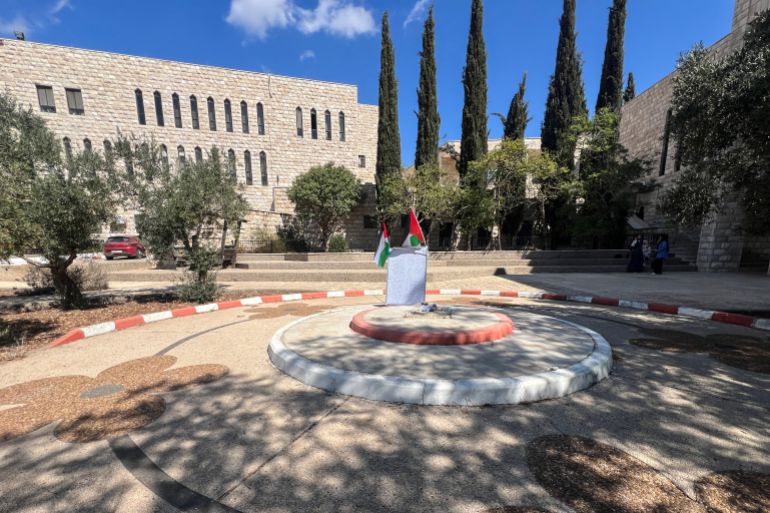 The place of the demolished memorial in Birzeit University Photo By Mohamad Turkman-1791289250