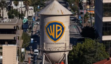 Warner Bros. Water Tower Repainted to Add 'A Skydance Corporation'