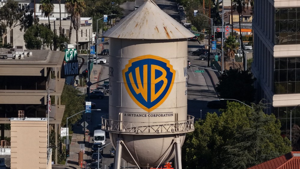 Warner Bros. Water Tower Repainted to Add 'A Skydance Corporation'