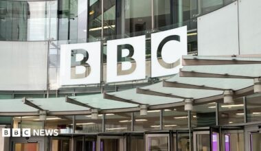 BBC sign outside of the National broadcasting House in London