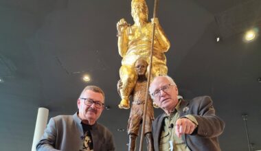 Artist unveils golden statue of a nude Donald Trump at European parliament building - The Art Newspaper