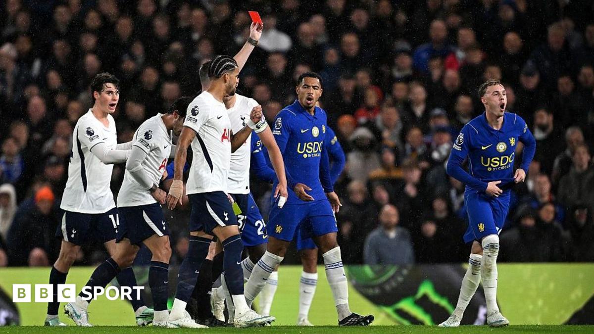 Cole Palmer is shown a red card