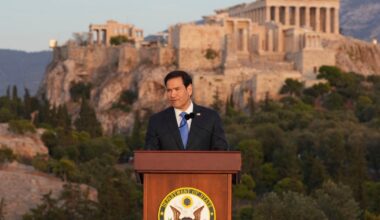 Rubio calls for "unapologetic pursuit of national power," invoking ancient Greece in Acropolis speech