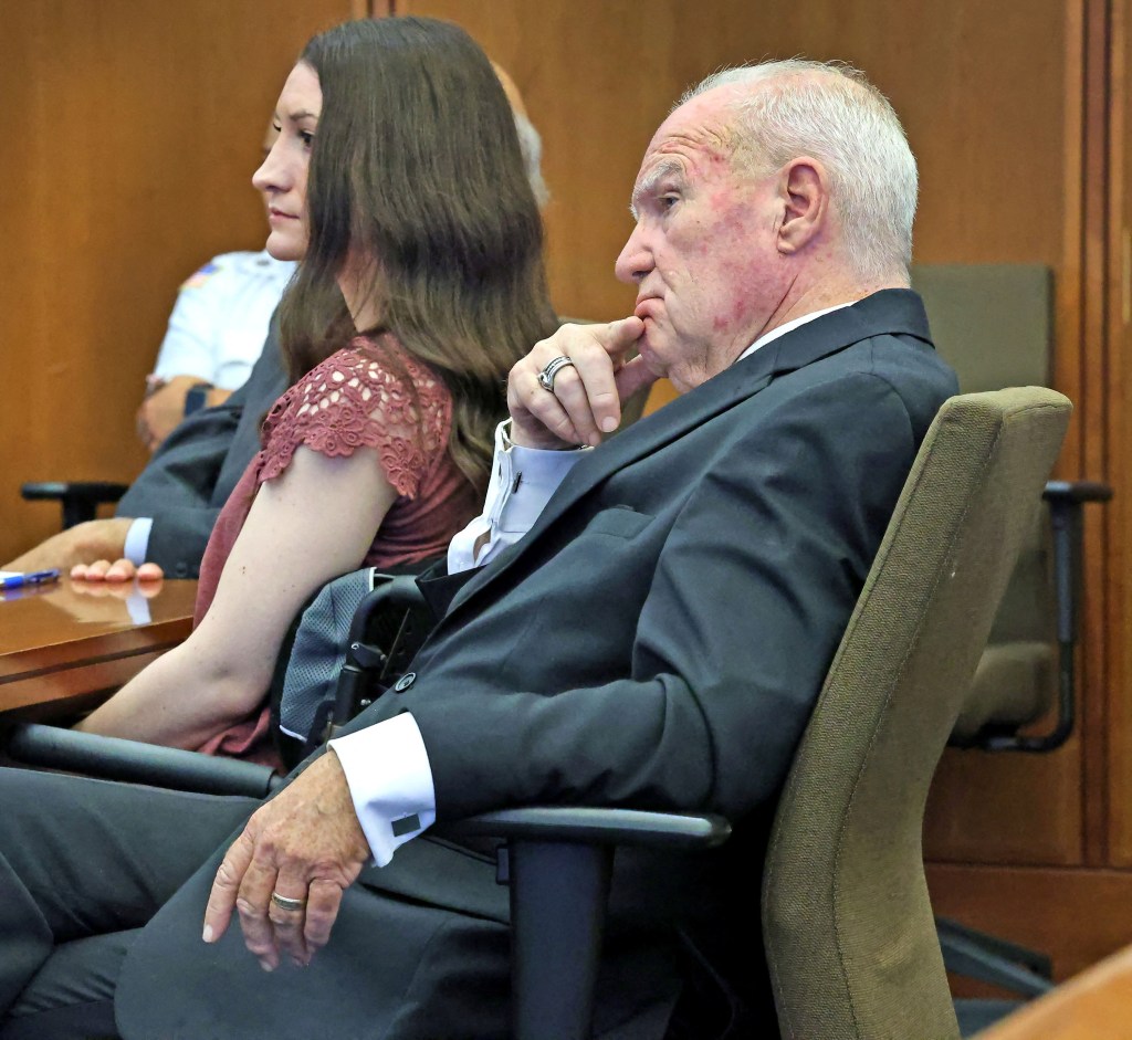 Attorney Kevin Reddington listens during a court appearance for Lindsay Clancy in Plymouth, Massachusetts.