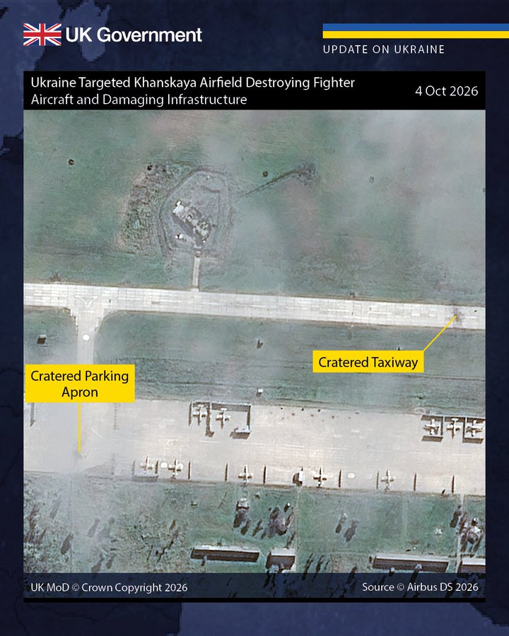 Defense Express UK Defence Intelligence: russia Loses Three Aircraft in One Week as Ukraine Strikes Khanskaya Airbase