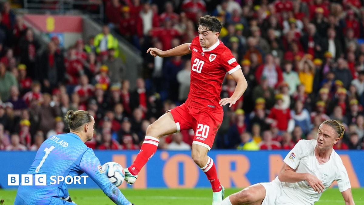 Dan James turns to celebrate his goal